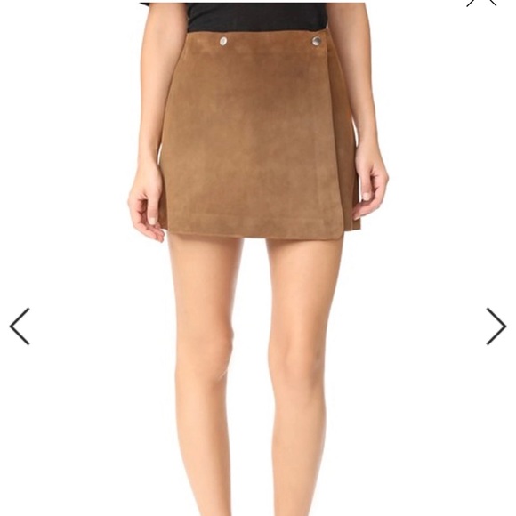 Theory Suede Wrap Mini Skirt - Picture 1 of 3